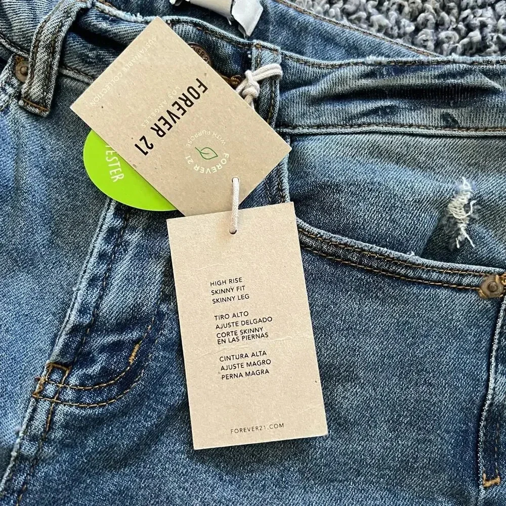 NWT - Forever21 - Jeans - High Rise Skinny Fit Skinny Leg - Size 27 - Picture 8 of 13